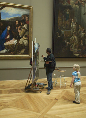 Watching the Artist at the Louvre