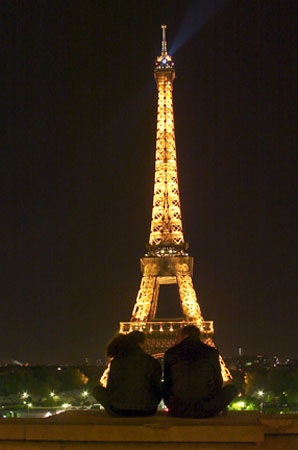 Couple by the Eiffel Tower